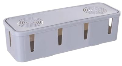 Cable Management Box | Power Strip Organizer | Wire Storage Box | Conceals Power Strips And Cables On TVs, Computers, And Desks(Grey 26.5x9.5x7cm)