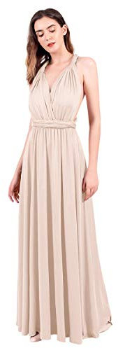 Robe longue convertible pour femme - Robe de soirée, de bal, de mariage, de cocktail - Vert - Taille XS