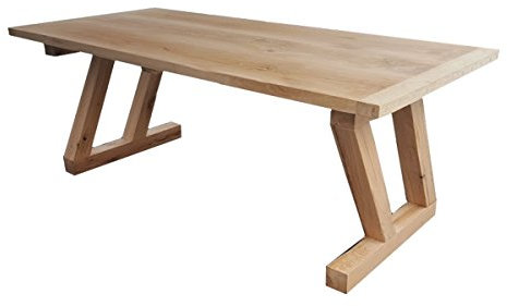 Casa Padrino Luxus Massivholz Esstisch - Eiche - 200 cm x 100 cm x H78 cm - Schwere Ausführung