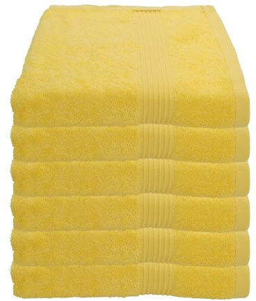 Julie Julsen 6er Pack Handtuch 23 Farben erhältlich weich und saugstark 500gsm Öko Tex 50 x 100 cm Citrone