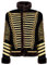 Ro Rox Herren Gold Husar Parade Jacke Faux Pelz - Schwarz & Gold (3XL)