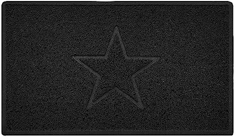 Nicoman Star Geprägt Fußmatte-(Nur für den Außenbereich geeignetn), Mittel (75x44cm), Schwarz