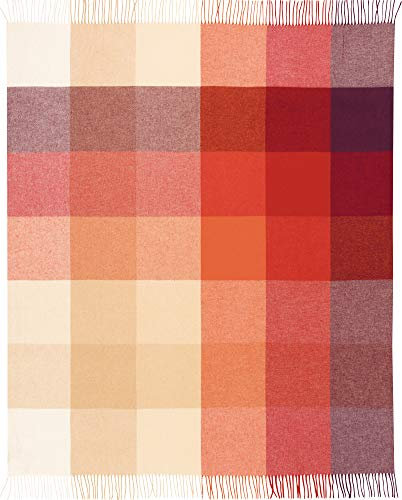 Biederlack Plaid Sofadecke Various mit Fransen aus 50% Baumwolle und 50% Polyacryl in der Farbe Terra, Maße: 130cm x 170cm, 732972