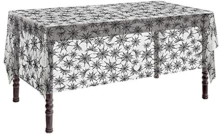W WIDMANN MILANO Party Fashion 00105 - Spinnennetz Tischdecke, 137 x 275 cm, Partydekoration, Halloween, Karneval, Mottoparty