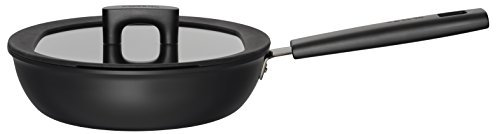 Fiskars Sautierpfanne mit Deckel, Ø 24 cm, Füllmenge: 2,2 Liter, Für alle Kochfelder geeignet, Aluminium/Kunststoff, Kratzfest, Antihaftbeschichtung, Hard Face, Schwarz, 1052230