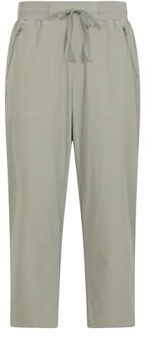 Mountain Warehouse Explorer Womens Capri - Lightweight Ladies Trousers, Stretchy Pants, Elasticated Waistband - Spring Summer, Sports, Camping, Hiking, Outdoors Khaki (Capri) Women's Size 18
