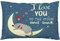 EKOBLA Wurfkissenbezug Schlafende Tier Katze I Love You To The Moon Back Zitat Buchstabe Doddle Cute Stars Decor Lendenkissen Fall Kissen für Sofa Couch Bett Standard Queen Size 50,8 x 76,2 cm