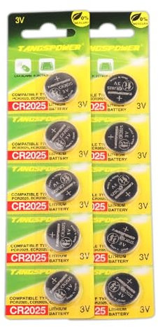 2025 Lithium Coin Battery 3V DL2025 CR2025 pack of 10 for keyfobs, scales, wearables and medical devices