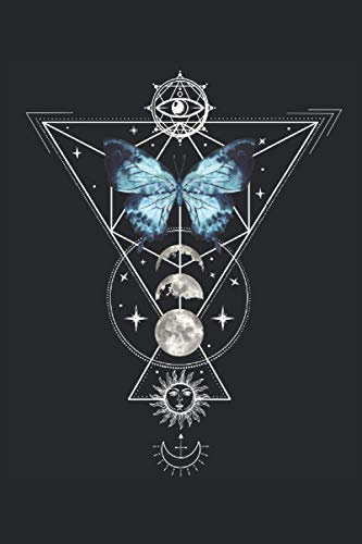 Schmetterling Okkult Tarot Witchcraft Astrologie Tattoodesign Line Art: NOTIZBUCH - Lustiges Witchcraft Okkult Geschenk, Geschenkidee - A5 (6x9) - 120 ... Planer, Geburtstag, Wikinger, Mond, Taro