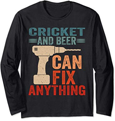 Cricket And Beer Can Fix Anything Funny Langarmshirt