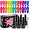 MIZHSE Cat Eye Glitter Gel Nail Polish Set 12Pcs Magnetic Gel Polish Soak-Off UV LED Lamp Nail Art Salon DIY for Women Nail Varnish Sets