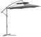 Outsunny sombrilla parasol voladizo Ø2,67 x 2,45 m sombrilla de manivela con doble dosel base cruzada acero protección solar exterior poliéster acero gris claro