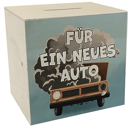 Für EIN neues Auto Spardose aus Holz mit lustigem Motiv eine witzige Geschenkidee für das erste Auto oder wenn Dein Karren Nicht durch den TÜV kam