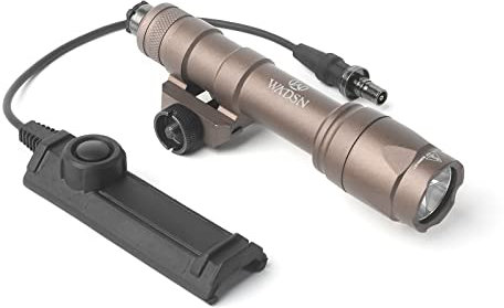 QIRUIMY M600C Tactical Airsoft Torch with Dual Function Switch,600 Lumens Flashlight Scout Light for 20mm Picatinny Rail System (Brown)