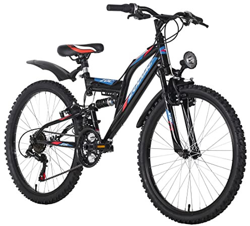 KS Cycling Mountainbike Fully ATB 24 Zodiac schwarz-rot RH 38 cm