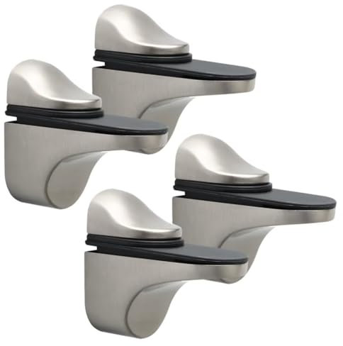 Mooche 4Pcs Adjustable Glass Shelf Brackets Glass Clamp Wall Mount Floating Shelf Support Holder for Bathroom, Glass Shelf Wall Holders Adaptive 5-18MM Thickness Glass