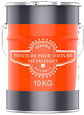 BEKATEQ LS-580 Peinture pour toitures métalliques 3 en 1, satinée 10L RAL7016 Gris anthracite I Peinture métal pour toitures en tôle, peinture de protection des métaux pour intérieur & extérieur