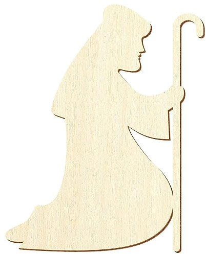 Holz Krippenfigur - Betender Josef V1 - Deko Basteln 5-50 cm, Pack mit:10 Stück, Höhe:19cm hoch