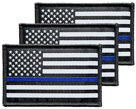 3 parches de bandera de policía de 2 x 3 pulgadas, parche táctico bordado de bandera de país para mochila, sombrero, chaleco, chaqueta.