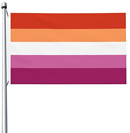 Dekorationen Banner, Lesbian Pride Flagge, Flagge, 1,5 m x 0,9 m, doppelseitige Flagge, geeignet für drinnen und draußen