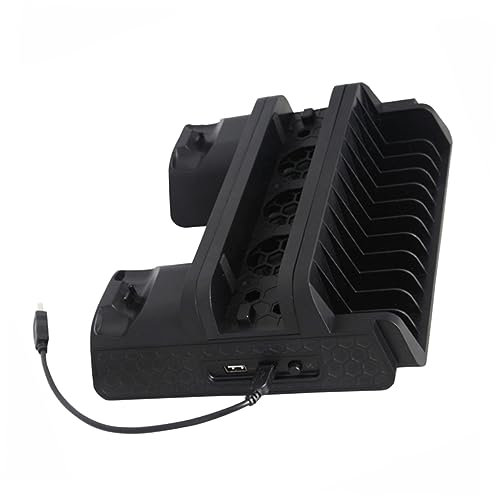 Hemobllo Multifunction Cooling Fan Charging Station for Controllers Vertical Stand Fan 2 Charger Ports for