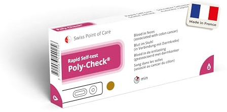 Swiss Point Of Care Poly-Check – Darmkrebsfrüherkennung - Schnelltest zur Überprüfung von Blutungen im Gastrointestinaltrakt, Stuhlproben Selbsttest einfach für zu Hause