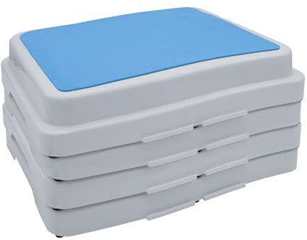 Spetebo Trittstufe stapelbar weiß 50 x 40 cm - 4er Set - Antirutsch Badezimmer Tritthocker - Dusche Einstiegshilfe Badewanne Aufstiegshocker Stufenhocker rutschfest für Senioren und Kinder