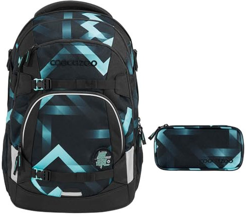 coocazoo MATE Schulrucksack-Set 2tlg inkl. Schlamperbox (Laser Lights)