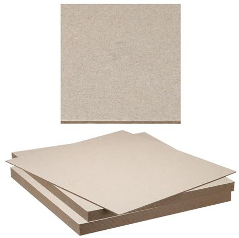 PATIKIL 12x12x0.08 Chipboard Sheets, 20Pcs Thick Book Board Binders Board Sturdy Bookbinding Supplies for Book Binding Cover, Gray