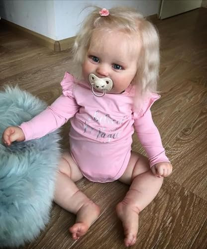 Anano Reborn Baby Mädchen Puppe 50CM Vollsilikon Lebensechte Babypuppe Wie Echtes Baby Kleinkind