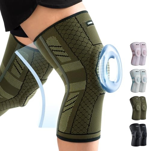 CAMBIVO Kniebandage Männer Damen X2 mit PMMA Stabilisatoren & Patella-Polster, Bandage Knie Rutschfest & Atmungsaktiv, Knee Support für Meniskusriss, Arthritis, ACL, Gelenkschmerzen, Sport