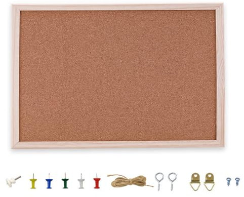 XBFOCNH 1 Satz Pinnwand Kork 20x30cm, Pinwand mit Holzrahmen, Korkwand Pinnwand Klein, Cork Board Befestigungsmaterial und Druckstifte im Lieferumfang Enthalten, Pinwand Korktafel für Küche (20x30cm)
