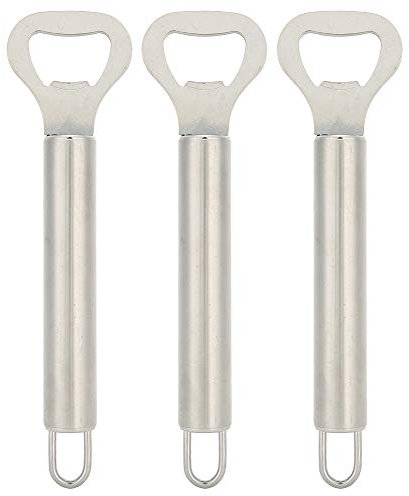 Lybunair 3 Pack Heavy Duty Stainless Steel Beer Lid Openers, 6.5Inch Long Classic Flat Bottle Manual Openers for Home, Kitchen, Restaurant, and Bar