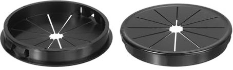 sourcing map 2Pcs Cable Grommets, Snap Bushing Grommet for Holes with 2.95(75mm) Mounting, Round Nylon Snap in Cable Desk Grommet for Cables and Cords Management, Black