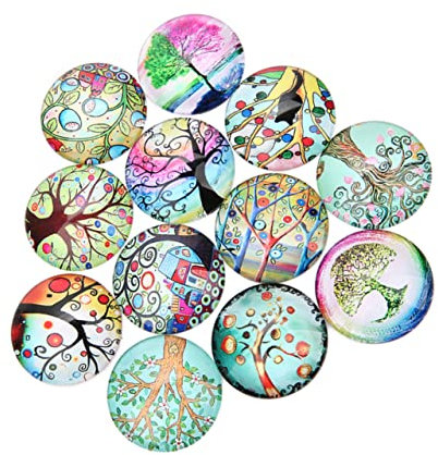 Hohopeti 20stücke Runde -cabochons Edelstein-aufkleber Für Diy-schmuck Schmuckaufnäher in Gemischten Farben Für Bastelarbeiten Und Heimwerker