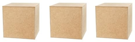 DECORATIVO Columnas MDF, columnas para flores para salón, soportes para decoraciones, bases, soportes para plantas, bases estables, MDF en bruto, 20 x 20 x 20 cm, 3 piezas