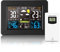 ALLOMN Kabellose Wetterstation, Farbdisplay LCD Digitale Wetterstation mit Sensor, Wecker, Temperatur Feuchtigkeits Monitor, Barometrisch, Wettervorhersage für Zuhause Büro Garten Bauernhof (Schwarz)