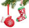 HDCRYSTALGIFTS Set 2 Mini Christmas Gloves and Stocking For Tree Hanging Ornaments, Blown Glass Christmas Decorations Pendant Holiday Xmas Gifts