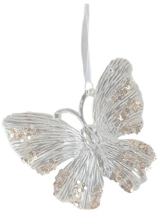 Festlicher Baumschmuck, Glitzernde Verzierung, Weihnachtsdekoration für Zuhause, Schmetterling