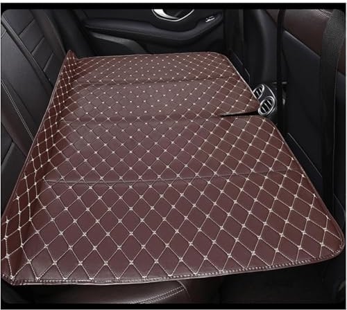 GUOQINGLH Auto Nicht Aufblasbare Matratze für VW T5 T6 Bus Multivan, Bett Matratze Rücksitz Extender Tragbare Klappbett Reise Camping Zubehör, C/Coffee-Gold Wire