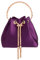 LeahWard Satin Chain Shoulder Bag for Women, Ring Handle Satin Clutch Bags, Clutch Bag For Women, Prom Party Bag, (Purple)