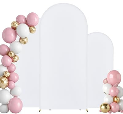 VEVOR Supporto per Fondale ad Arco per Matrimonio Cerimonia Evento Feste, Set da 3 Pezzi, Telaio in Metallo Collegamento a Custodia Barra Trasversale, Supporto Attrezzatura per Fondo ad Arco Evento