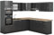 Vicco Eckküche R-Line, Anthrazit Hochglanz/Anthrazit, 237 x 247 cm, AP Eiche