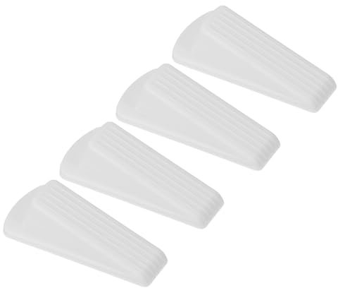PATIKIL Door Stoppers for Bottom of Door, 4 Pack Sturdy Stackable Rubber Door Stopper Wedge for Tile Concrete Carpet Wood Heavy Duty Door, White