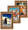 VictoR Vintage Bilderrahmen „Rubens“ 3er Set in 10x15 cm (A6) Braun Gold - Leiste: 30x20mm - Echtglas - Fotorahmen Barock - Antik - Bilderrahmen Set A6 Vintage