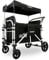 FUXTEC Bollerwagen faltbar FX-CTXL900 Schwarz mit Dach - Transportwagen klappbar |Komfort-Schiebegriff & montierbare, erhöhte Sitze | 5-Punkt-Gurt | Handwagen/Leiterwagen - Das Original