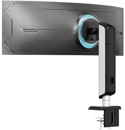 Support de Moniteur PUTORSEN pour écrans de 17 à 49 Pouces, Support de Bras de Moniteur Unique, supporte 2~18 kg, réglage de la Hauteur sans Effort avec Inclinaison, pivotement, VESA 75 & 100 mm