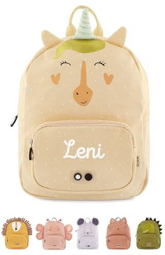 wunderwunsch TRIXIE Kindergartenrucksack, Rucksack für Sportunterricht Schule und Kindergarten, Hort und Krippe, personalisiert mit deinem Wunschnamen (Einhorn, Klein (5,25 Liter))