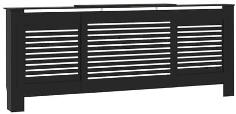 XIUsheUA MDF Radiator Cover Black Radiator Top Cover Fireplace Cover Adjustable Radiator Cover Radiator Shelf With Legs 205 Cm for Living Room, Bedroom