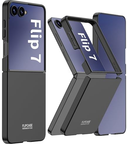 FTRONGRT Hülle Kompatibel mit Samsung Galaxy Z Flip 7, Ultra Dünn, Kratzfest, Sturzsicher Klappbare PC-Schutzhülle. Schwarz